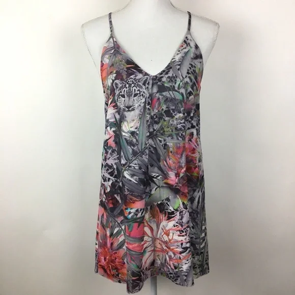 Alice Olivia Dress Fierra Floral Snow Leopard Silk - Picture 2 of 8